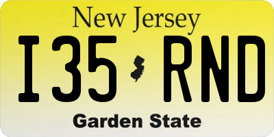 NJ license plate I35RND