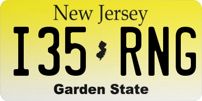 NJ license plate I35RNG