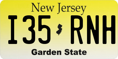 NJ license plate I35RNH