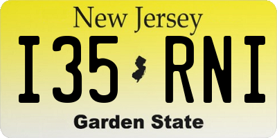 NJ license plate I35RNI