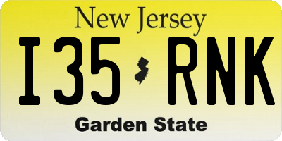 NJ license plate I35RNK
