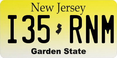 NJ license plate I35RNM
