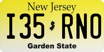 NJ license plate I35RNO