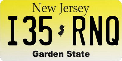 NJ license plate I35RNQ