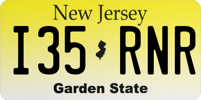 NJ license plate I35RNR
