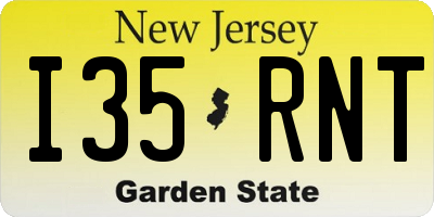 NJ license plate I35RNT