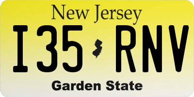 NJ license plate I35RNV