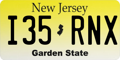 NJ license plate I35RNX