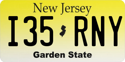 NJ license plate I35RNY