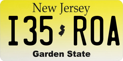 NJ license plate I35ROA