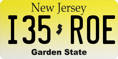 NJ license plate I35ROE