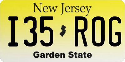 NJ license plate I35ROG