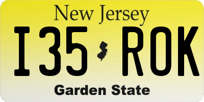 NJ license plate I35ROK