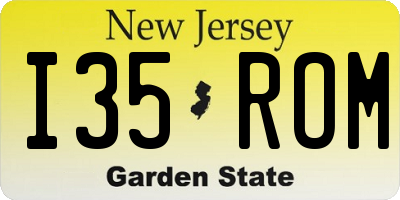 NJ license plate I35ROM