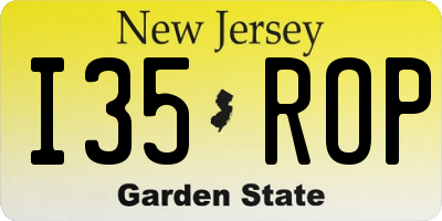 NJ license plate I35ROP