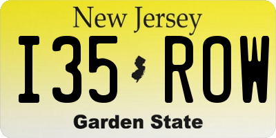 NJ license plate I35ROW