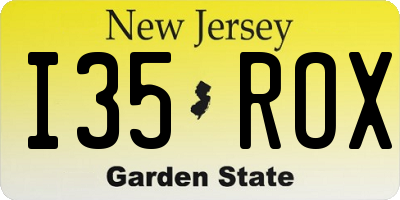 NJ license plate I35ROX