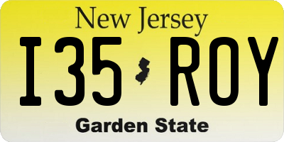 NJ license plate I35ROY