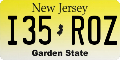NJ license plate I35ROZ