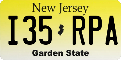 NJ license plate I35RPA