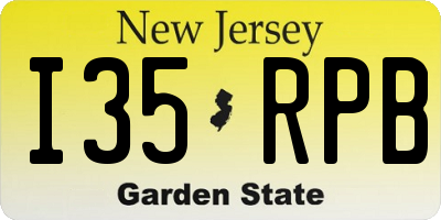 NJ license plate I35RPB
