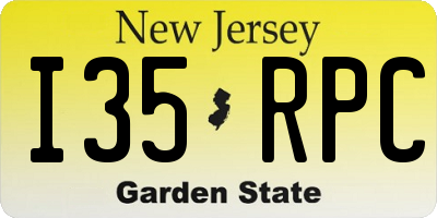 NJ license plate I35RPC