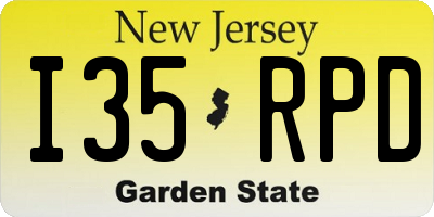 NJ license plate I35RPD