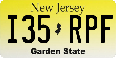 NJ license plate I35RPF