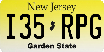 NJ license plate I35RPG