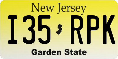 NJ license plate I35RPK
