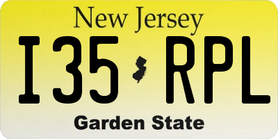 NJ license plate I35RPL
