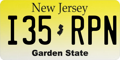 NJ license plate I35RPN