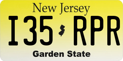 NJ license plate I35RPR
