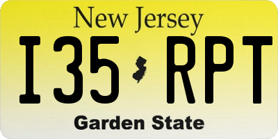 NJ license plate I35RPT
