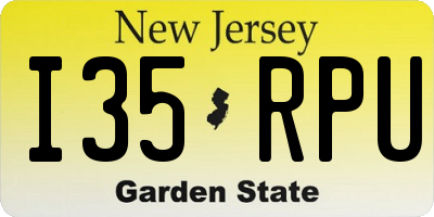 NJ license plate I35RPU