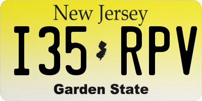 NJ license plate I35RPV