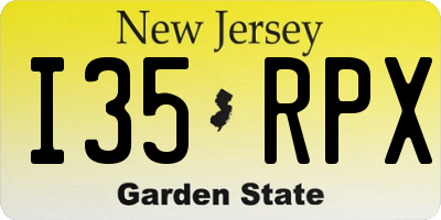 NJ license plate I35RPX