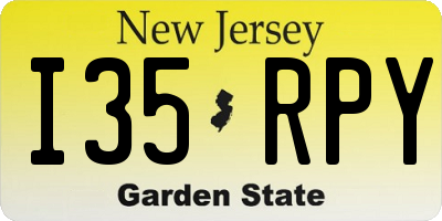 NJ license plate I35RPY
