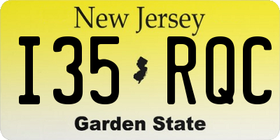 NJ license plate I35RQC