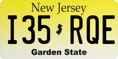 NJ license plate I35RQE