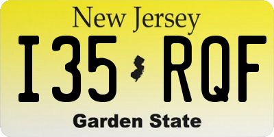NJ license plate I35RQF