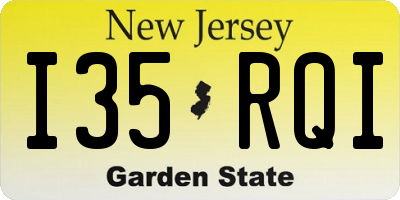 NJ license plate I35RQI