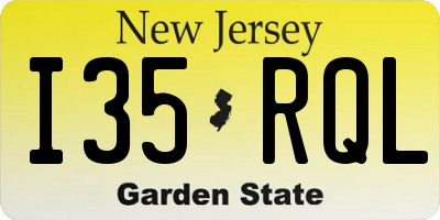 NJ license plate I35RQL