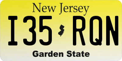 NJ license plate I35RQN