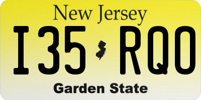 NJ license plate I35RQO
