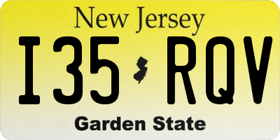 NJ license plate I35RQV