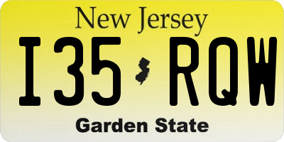 NJ license plate I35RQW
