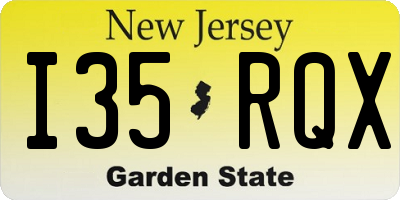 NJ license plate I35RQX