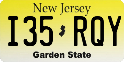 NJ license plate I35RQY