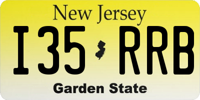 NJ license plate I35RRB